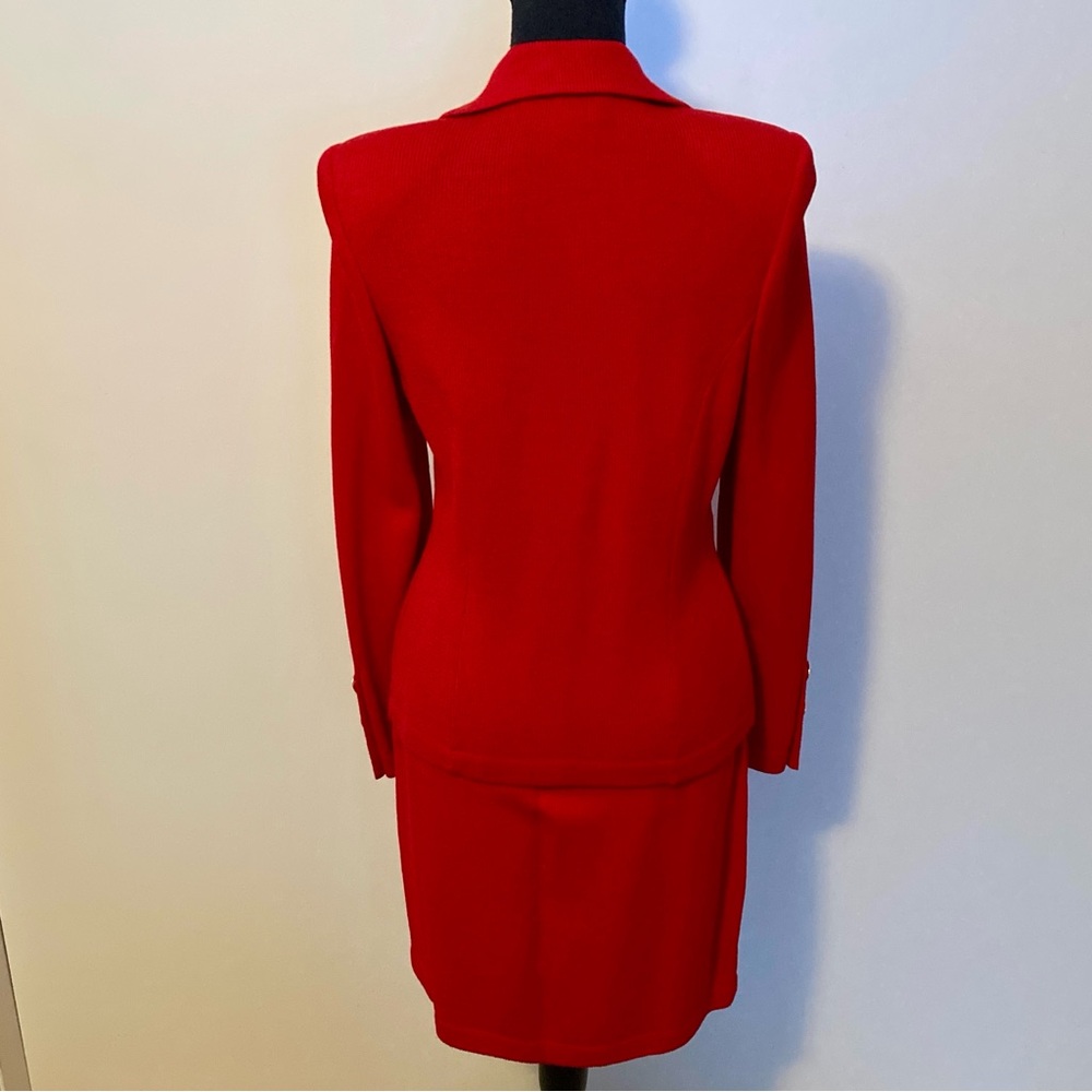 Vintage St. John Collection by Marie Gray Women's Red Blazer & Skirt Set Sz 6 - Picture 2 of 8